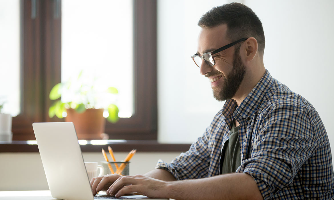 man with laptop